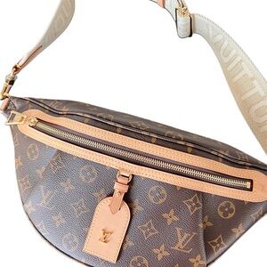 Louis Vuitton Monogram Crossbody Bag in Brown and Tan-Bum bag